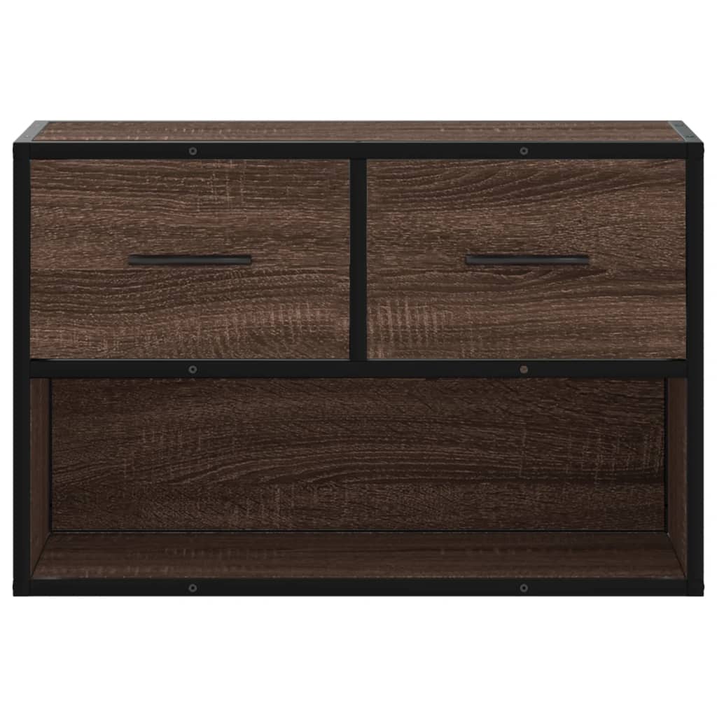 TV Cabinet Brown Oak 60x31x39,5 cm Engineered Wood and Metal