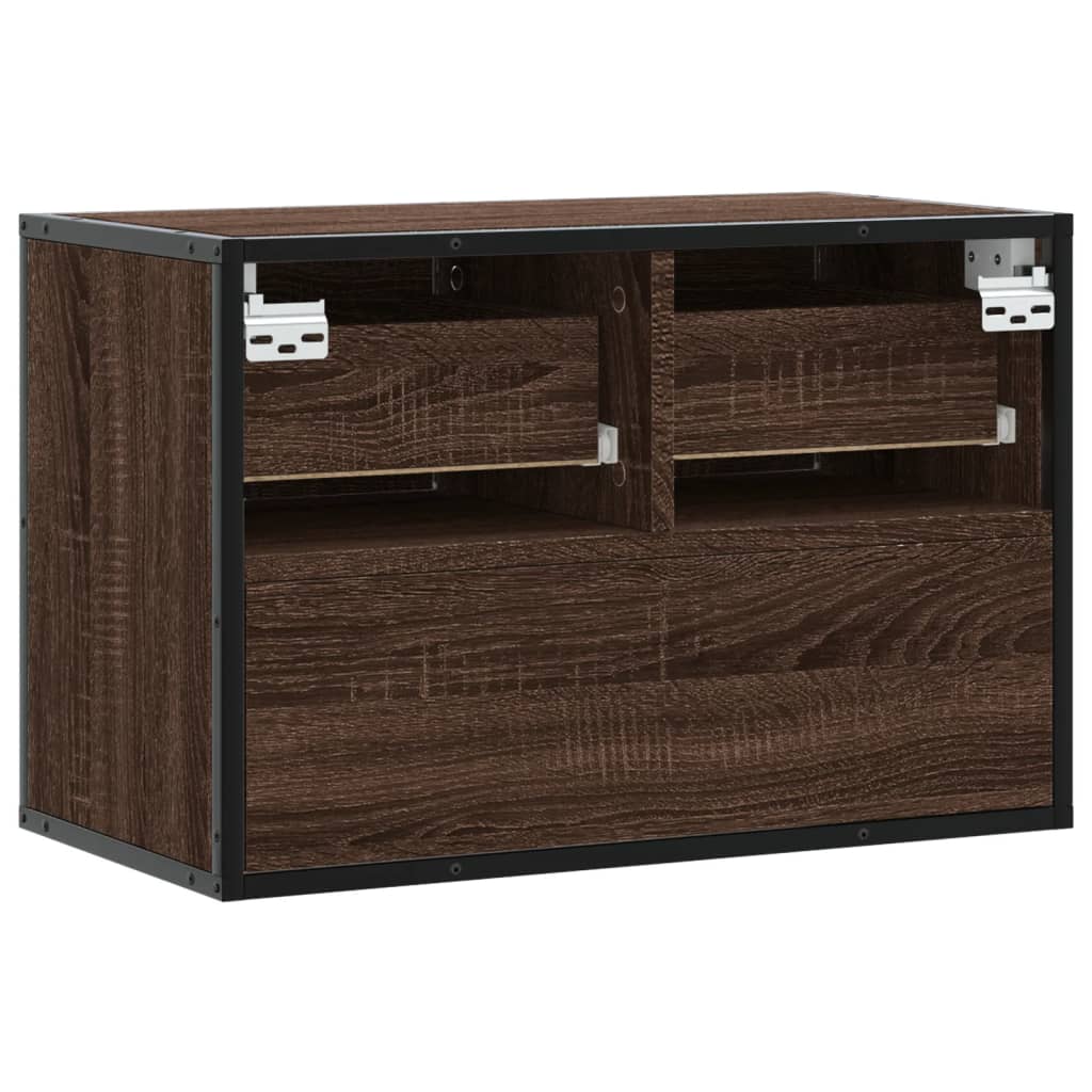TV Cabinet Brown Oak 60x31x39,5 cm Engineered Wood and Metal