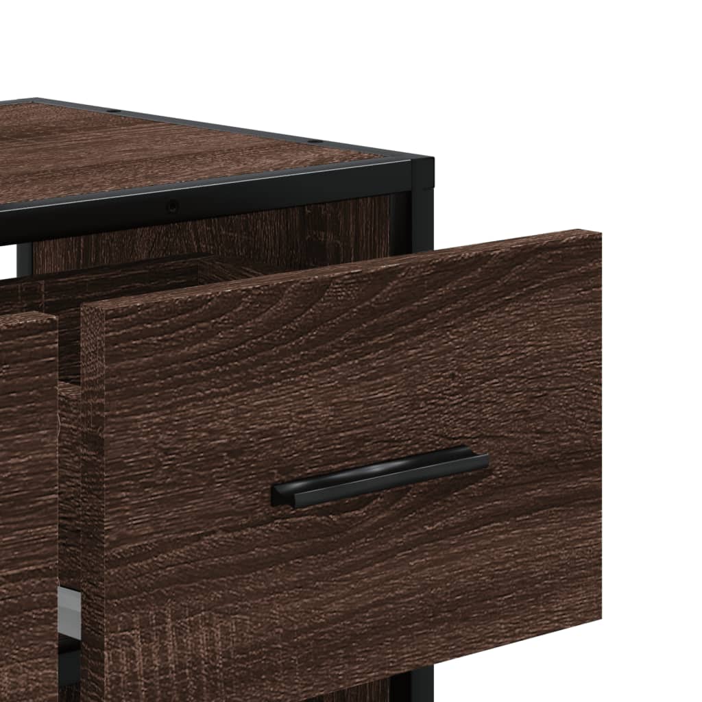 TV Cabinet Brown Oak 60x31x39,5 cm Engineered Wood and Metal