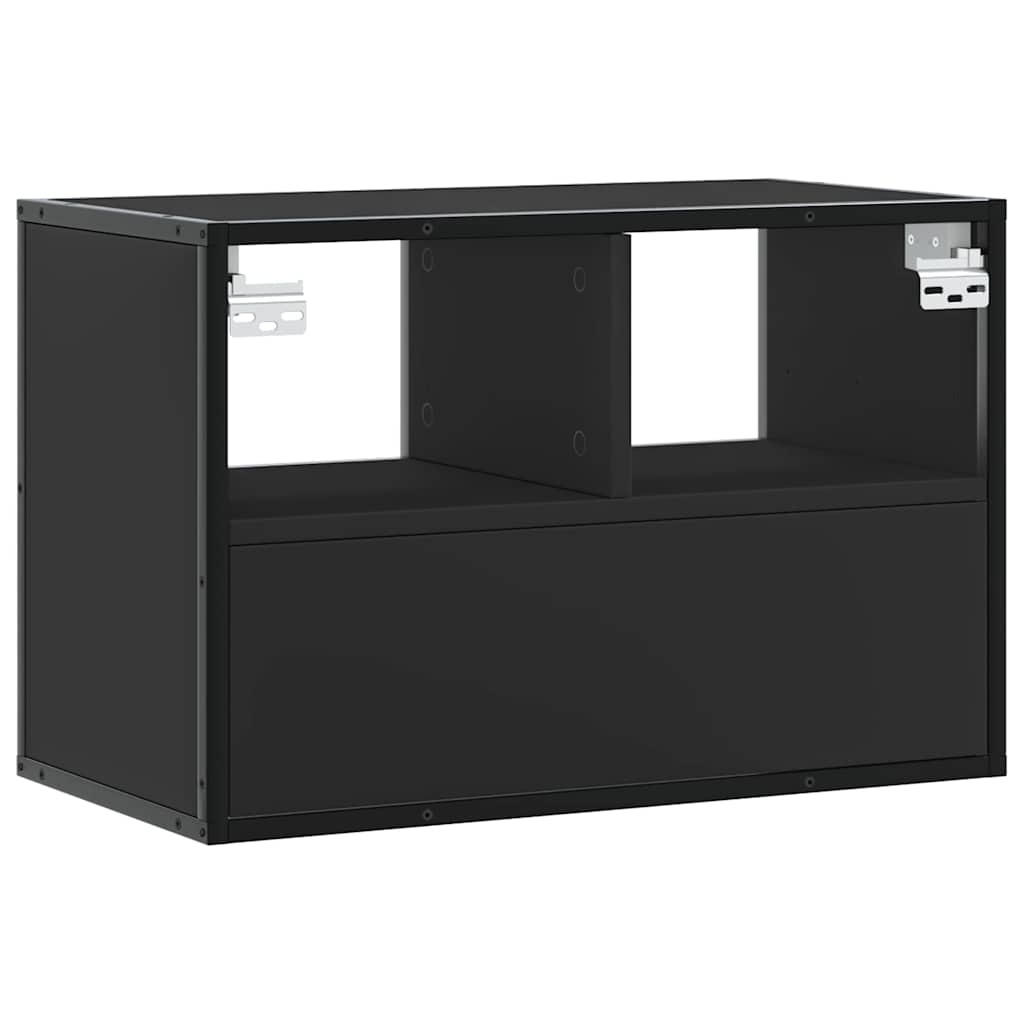 TV Cabinet Black 60x31x39,5 cm Engineered Wood and Metal