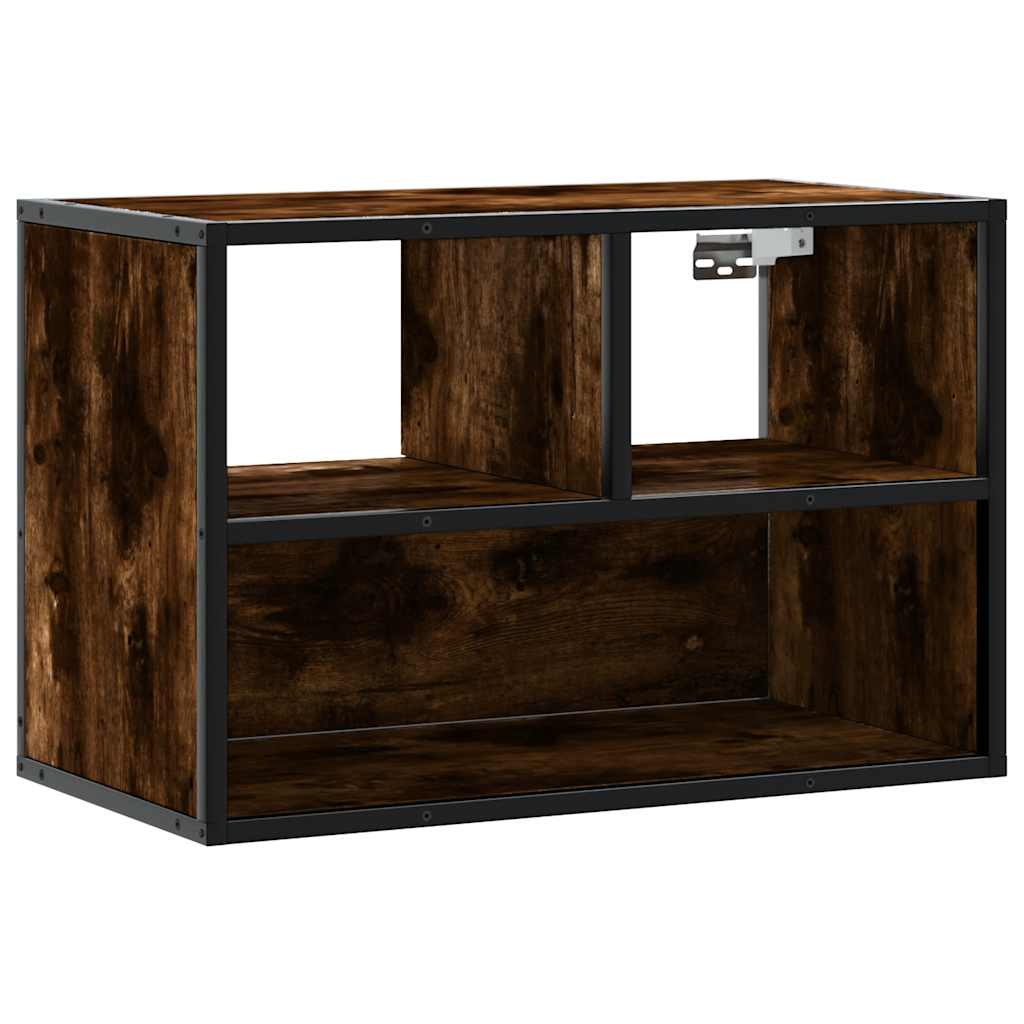 TV Cabinet Smoked Oak 60x31x39,5 cm Engineered Wood and Metal