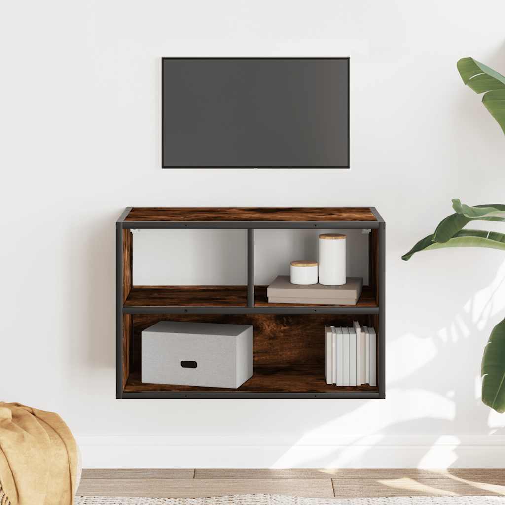 TV Cabinet Smoked Oak 60x31x39,5 cm Engineered Wood and Metal