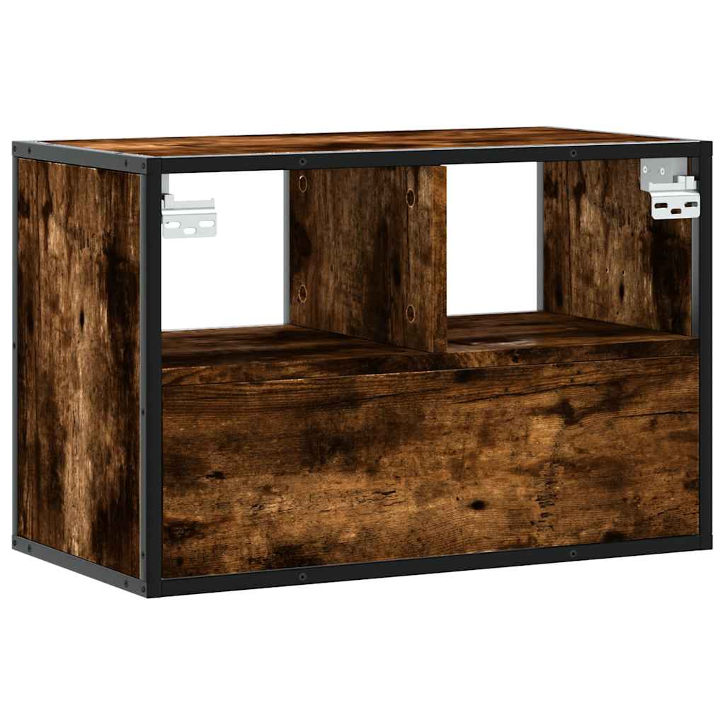 TV Cabinet Smoked Oak 60x31x39,5 cm Engineered Wood and Metal