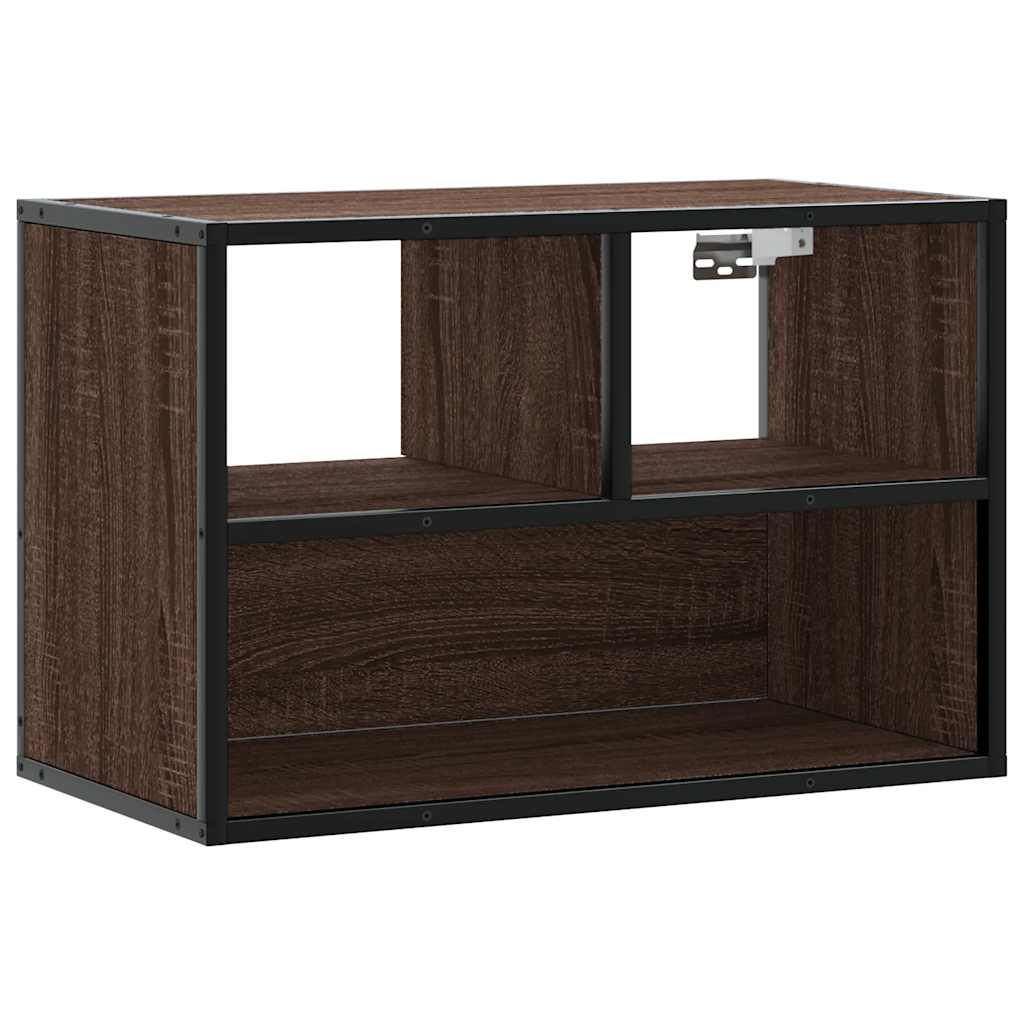TV Cabinet Brown Oak 60x31x39,5 cm Engineered Wood and Metal