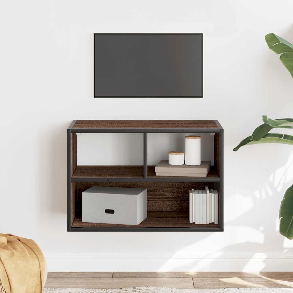 TV Cabinet Brown Oak 60x31x39,5 cm Engineered Wood and Metal
