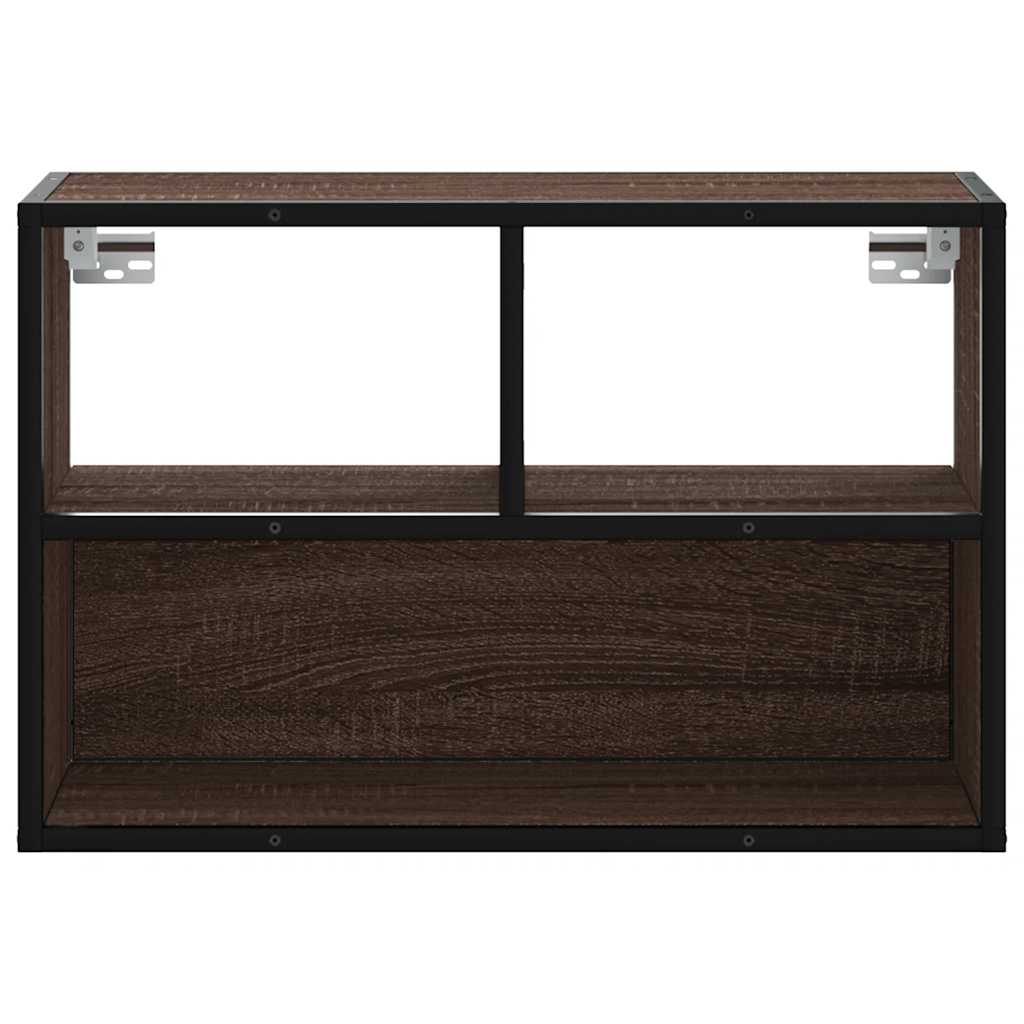 TV Cabinet Brown Oak 60x31x39,5 cm Engineered Wood and Metal