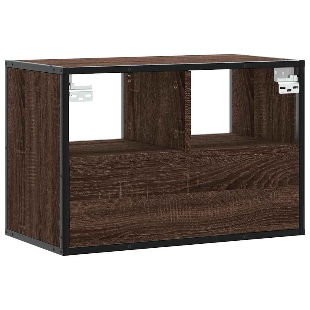 TV Cabinet Brown Oak 60x31x39,5 cm Engineered Wood and Metal