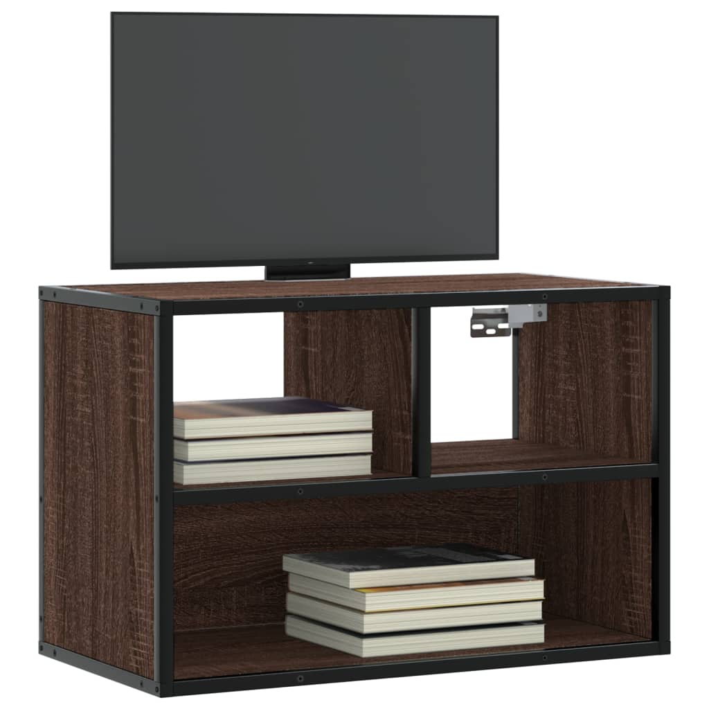 TV Cabinet Brown Oak 60x31x39,5 cm Engineered Wood and Metal