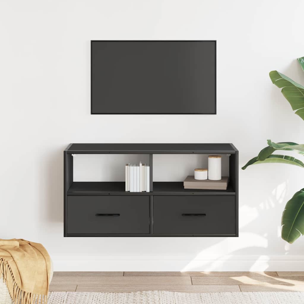 TV Cabinet Black 80x31x39,5 cm Engineered Wood and Metal