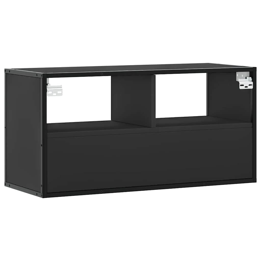TV Cabinet Black 80x31x39,5 cm Engineered Wood and Metal