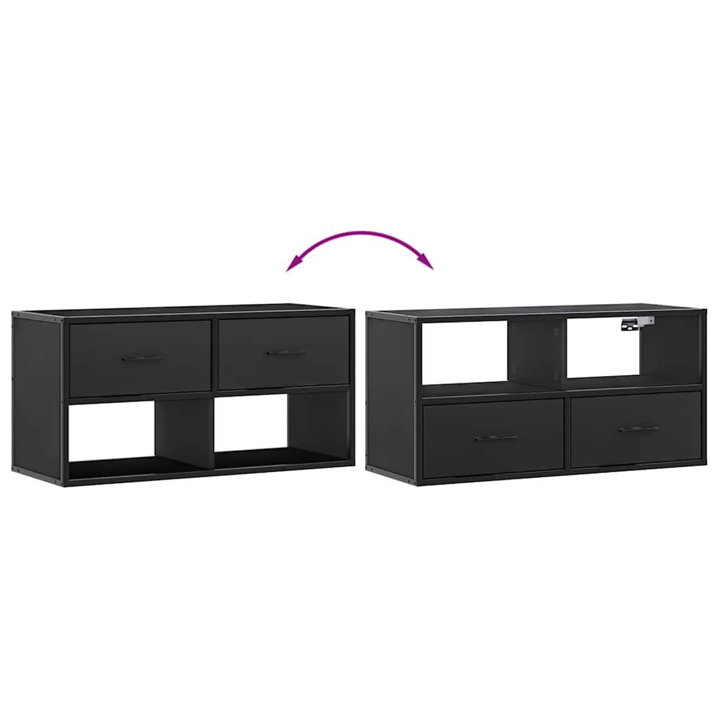 TV Cabinet Black 80x31x39,5 cm Engineered Wood and Metal