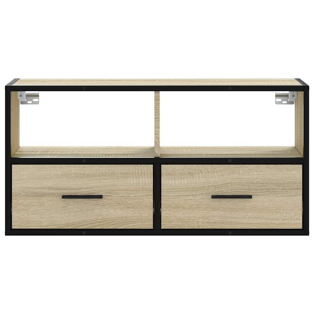 TV Cabinet Sonoma Oak 80x31x39,5 cm Engineered Wood and Metal