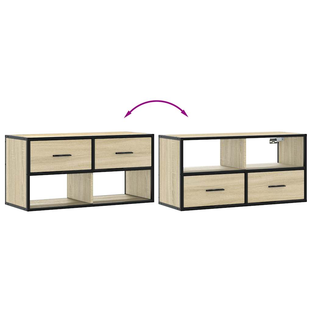 TV Cabinet Sonoma Oak 80x31x39,5 cm Engineered Wood and Metal