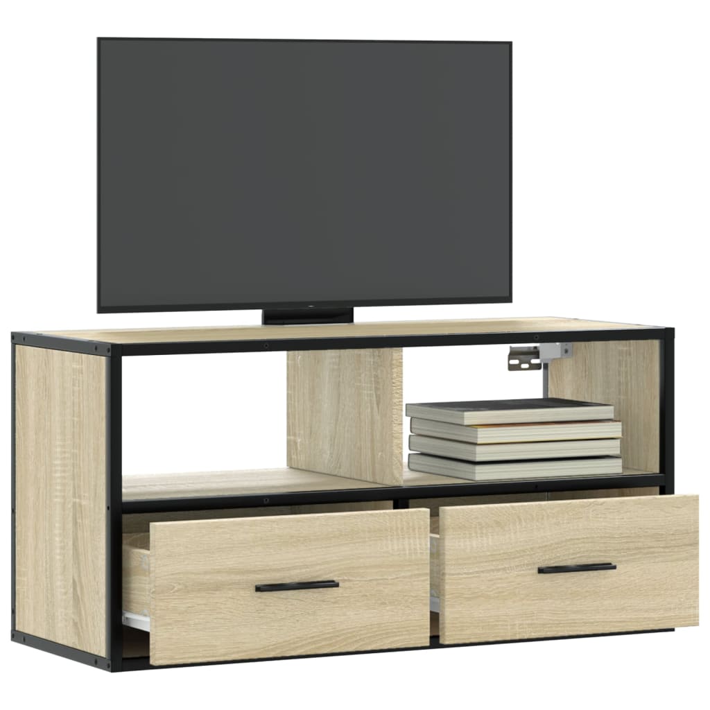 TV Cabinet Sonoma Oak 80x31x39,5 cm Engineered Wood and Metal