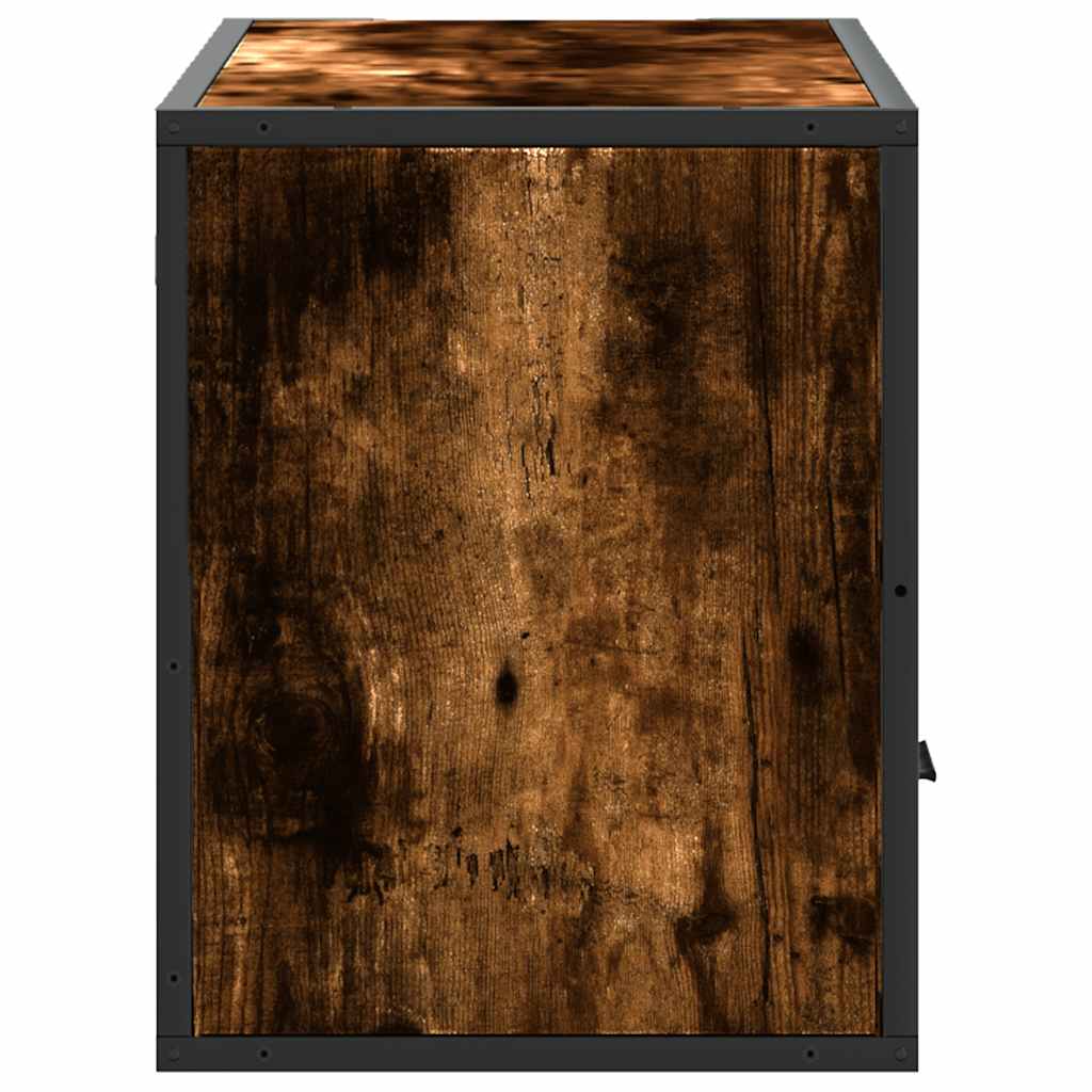 TV Cabinet Smoked Oak 80x31x39,5 cm Engineered Wood and Metal