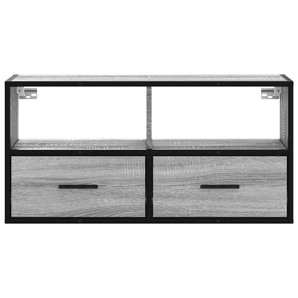 TV Cabinet Grey Sonoma 80x31x39,5 cm Engineered Wood and Metal