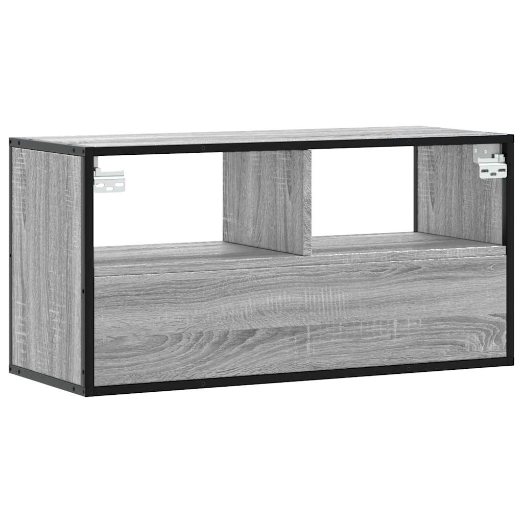 TV Cabinet Grey Sonoma 80x31x39,5 cm Engineered Wood and Metal