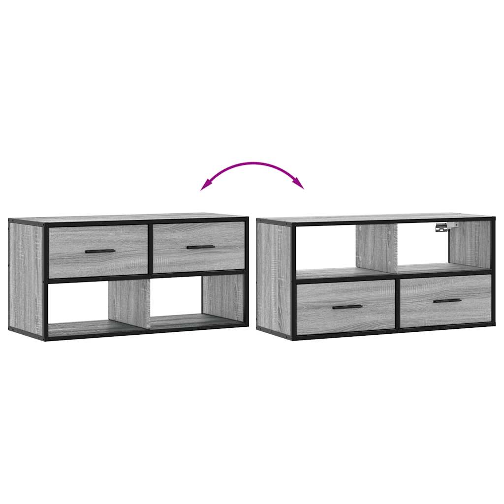 TV Cabinet Grey Sonoma 80x31x39,5 cm Engineered Wood and Metal