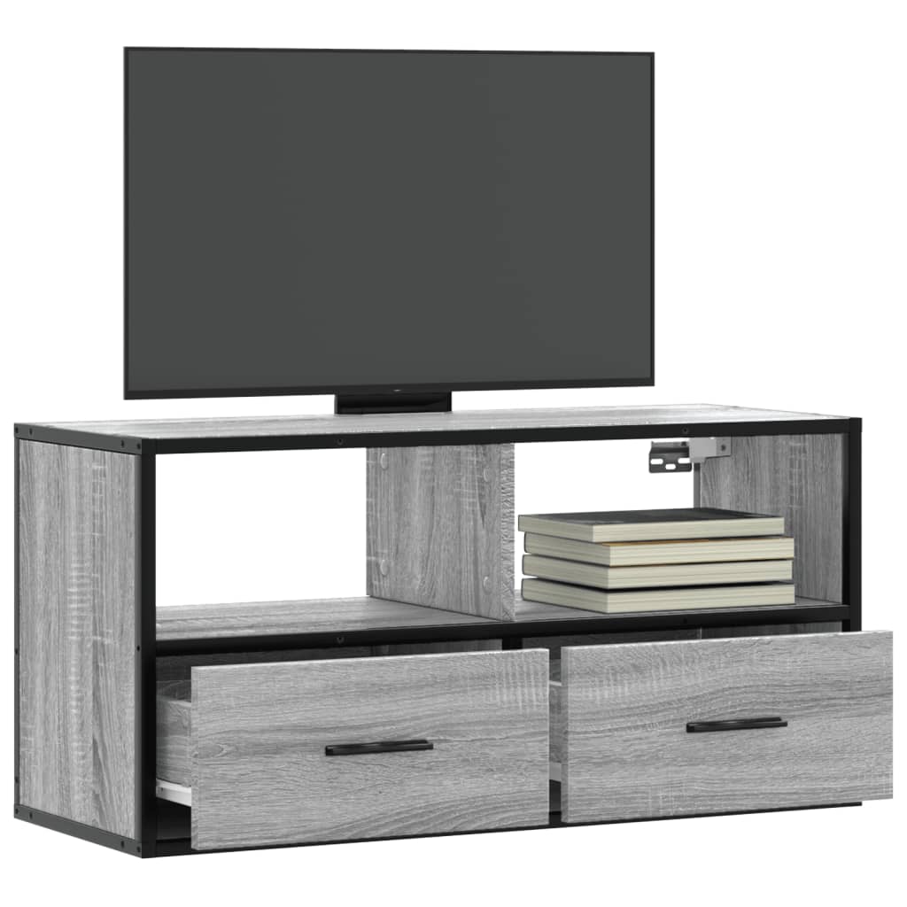 TV Cabinet Grey Sonoma 80x31x39,5 cm Engineered Wood and Metal