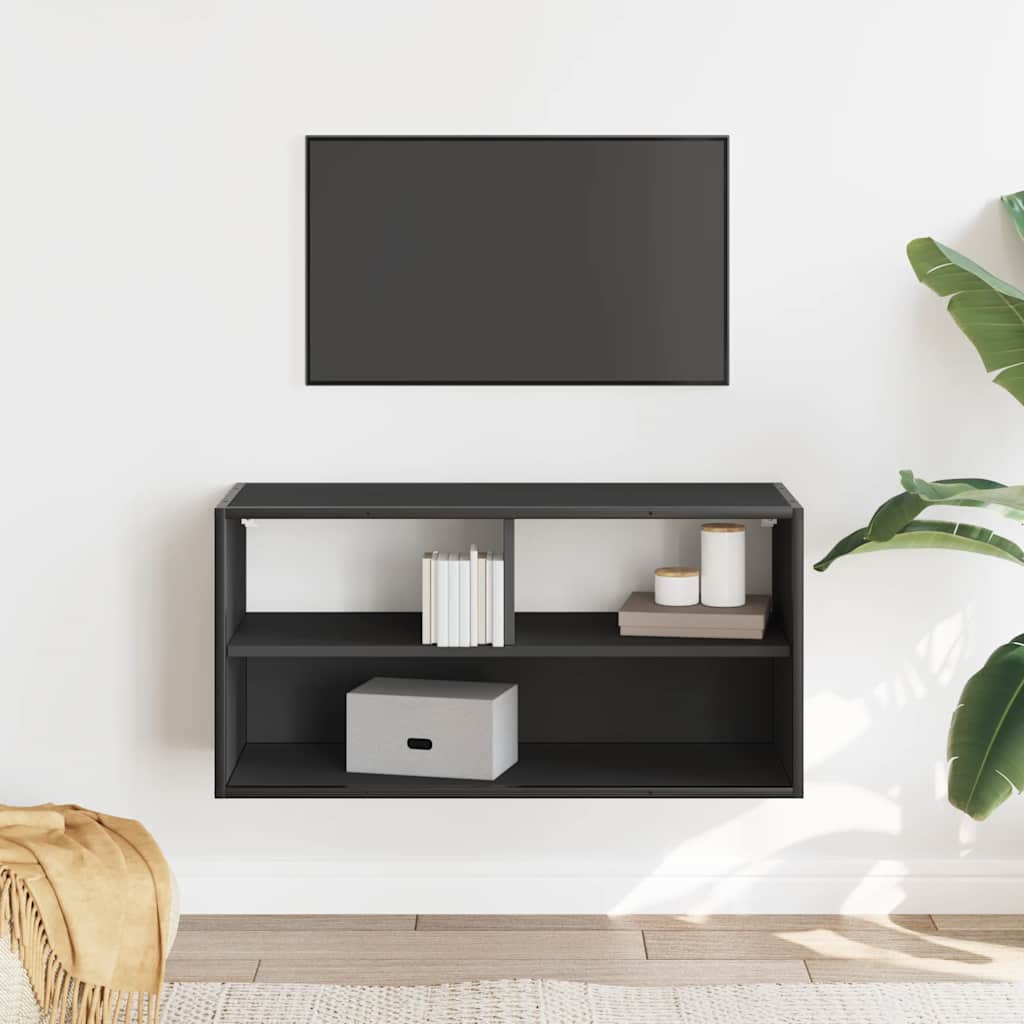 TV Cabinet Black 80x31x39,5 cm Engineered Wood and Metal