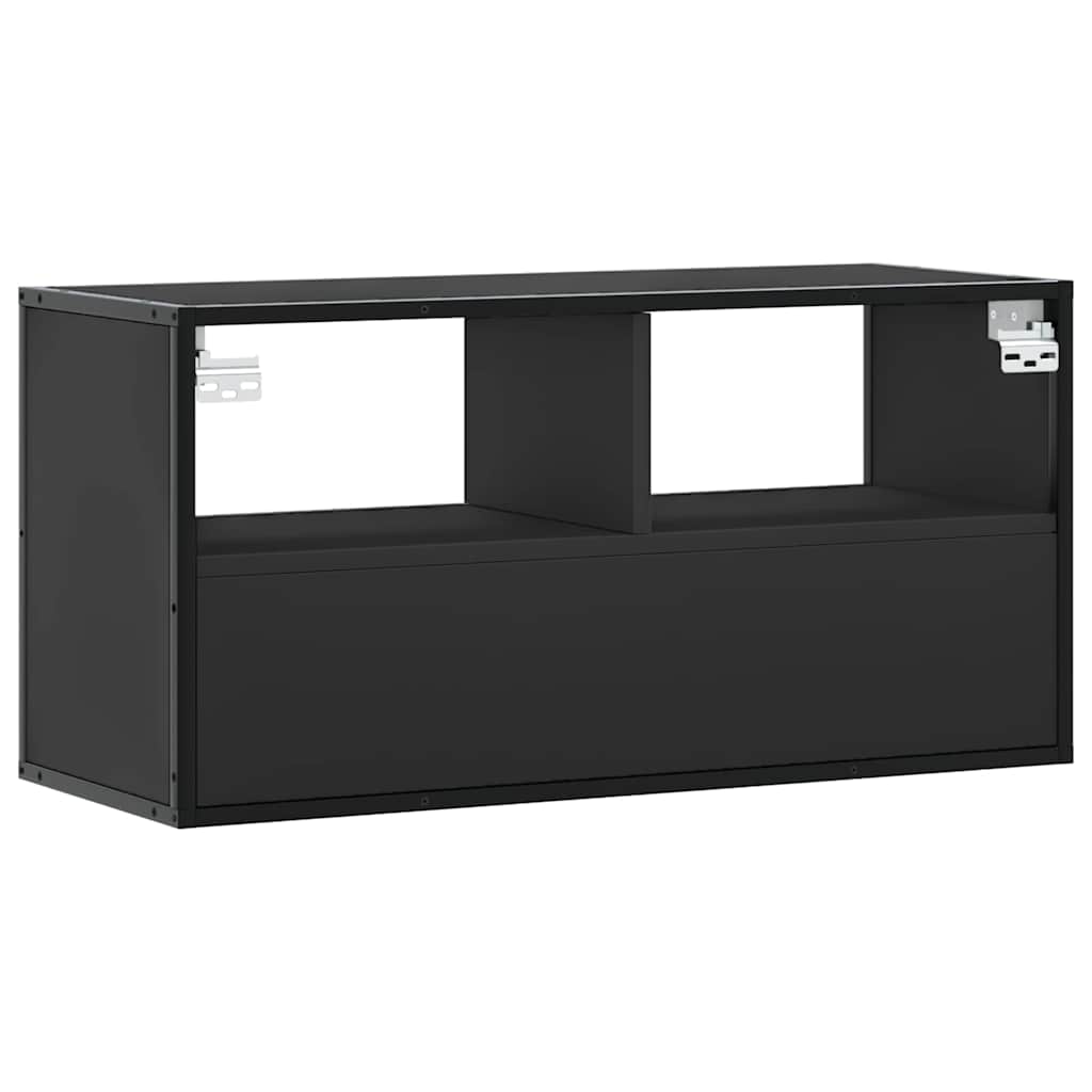 TV Cabinet Black 80x31x39,5 cm Engineered Wood and Metal
