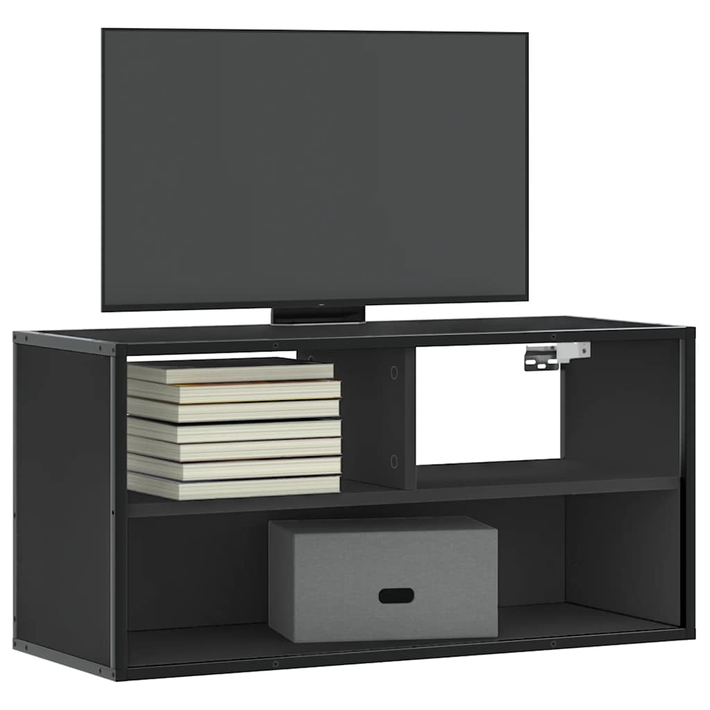 TV Cabinet Black 80x31x39,5 cm Engineered Wood and Metal
