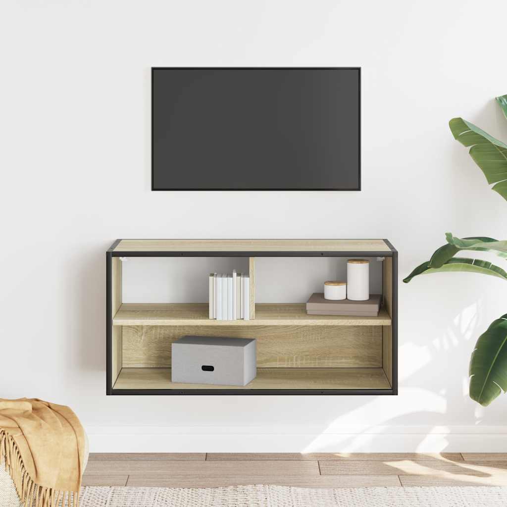 TV Cabinet Sonoma Oak 80x31x39,5 cm Engineered Wood and Metal