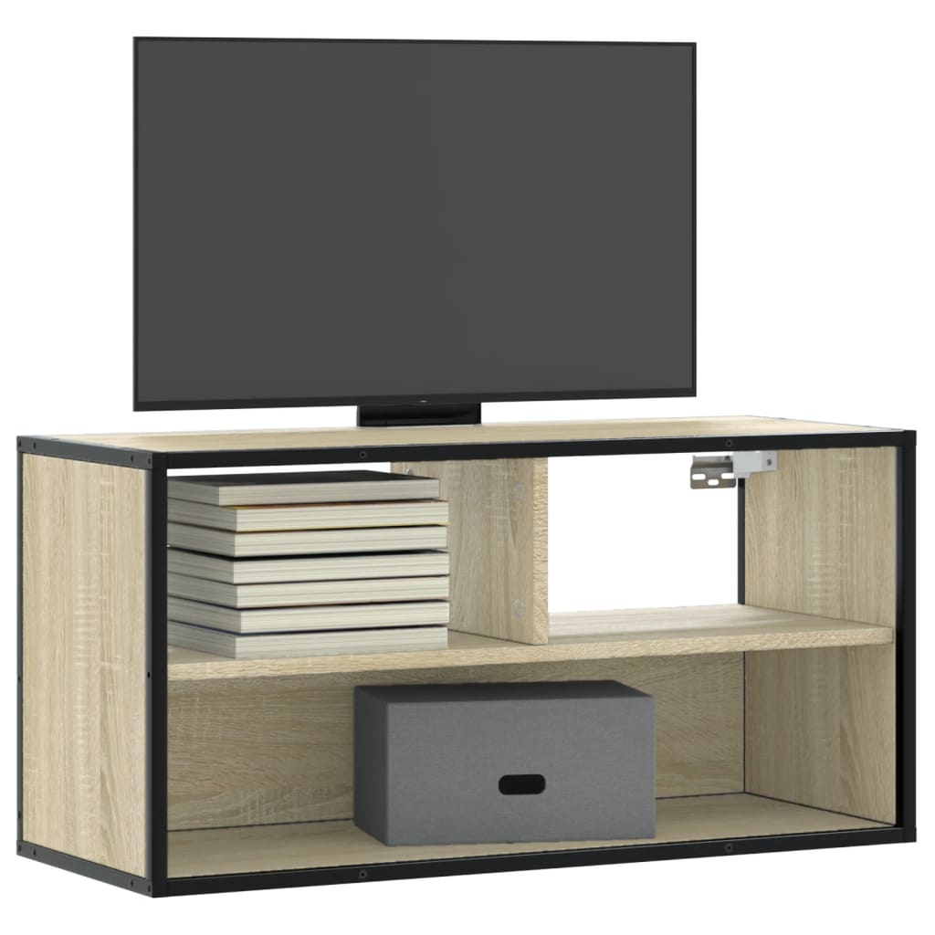 TV Cabinet Sonoma Oak 80x31x39,5 cm Engineered Wood and Metal