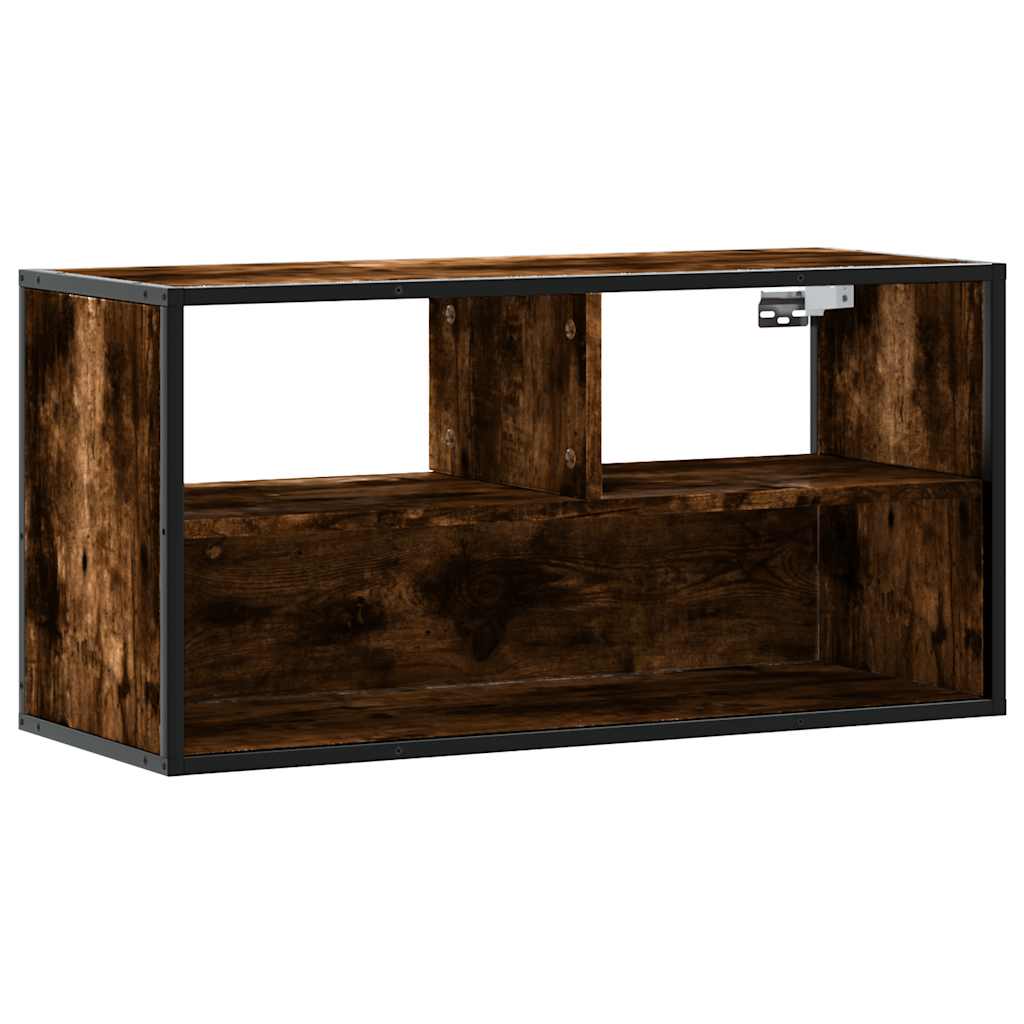 TV Cabinet Smoked Oak 80x31x39,5 cm Engineered Wood and Metal