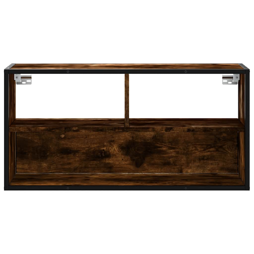TV Cabinet Smoked Oak 80x31x39,5 cm Engineered Wood and Metal