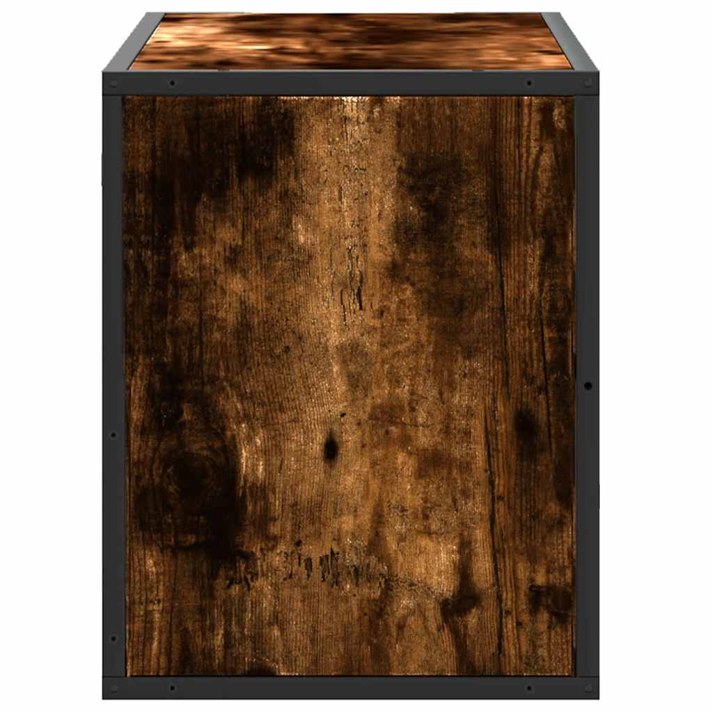 TV Cabinet Smoked Oak 80x31x39,5 cm Engineered Wood and Metal