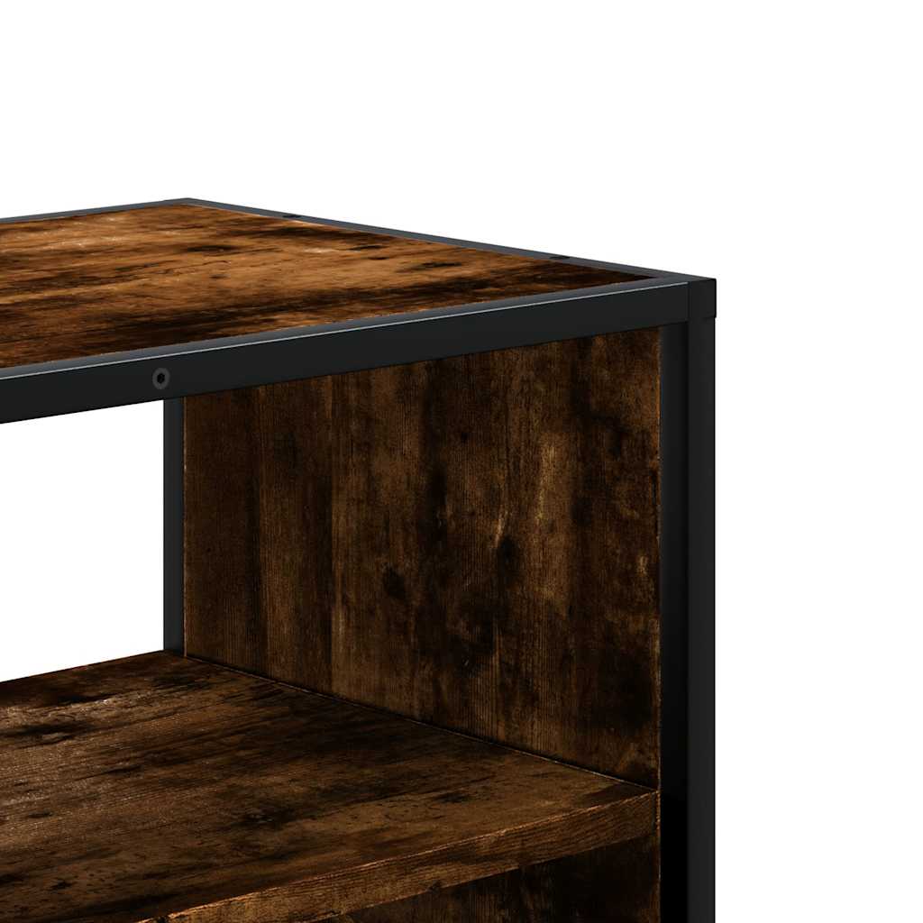 TV Cabinet Smoked Oak 80x31x39,5 cm Engineered Wood and Metal