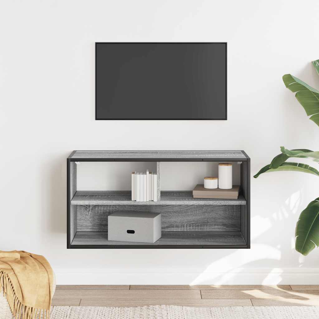 TV Cabinet Grey Sonoma 80x31x39,5 cm Engineered Wood and Metal