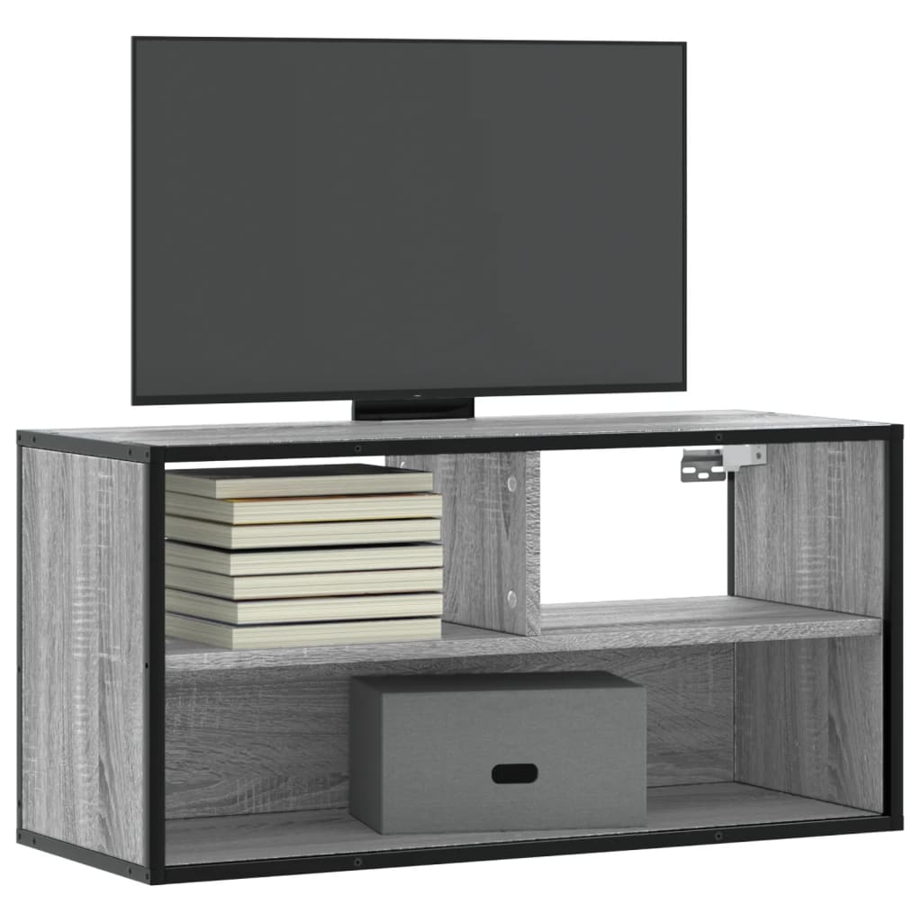 TV Cabinet Grey Sonoma 80x31x39,5 cm Engineered Wood and Metal