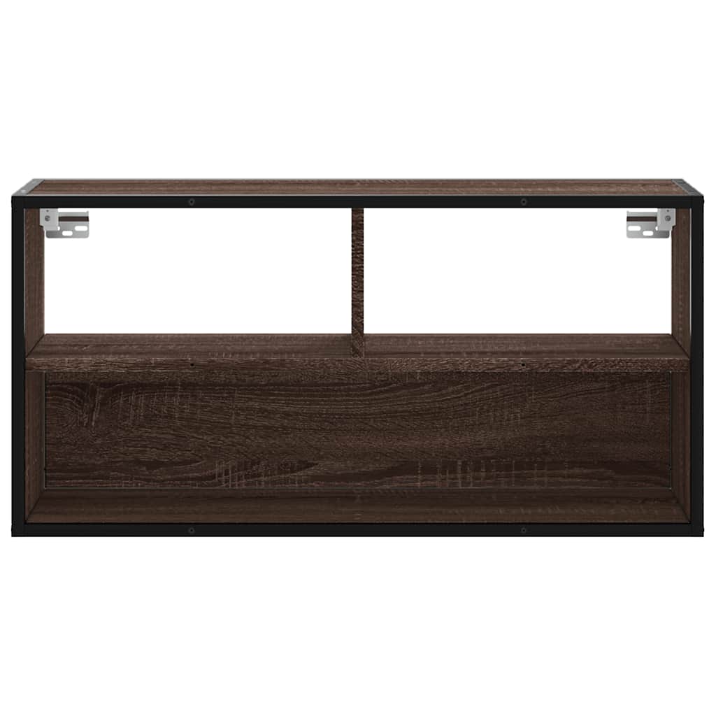 TV Cabinet Brown Oak 80x31x39,5 cm Engineered Wood and Metal