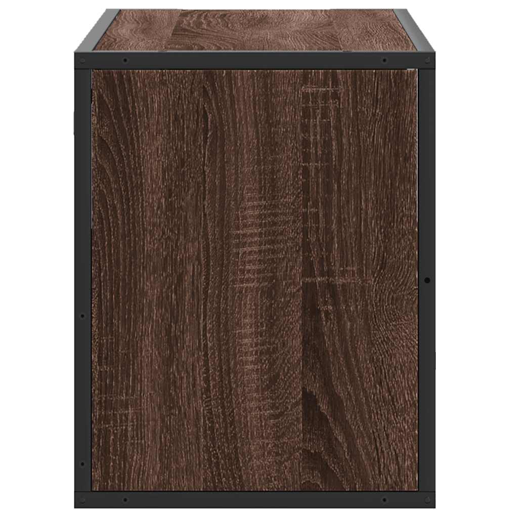 TV Cabinet Brown Oak 80x31x39,5 cm Engineered Wood and Metal