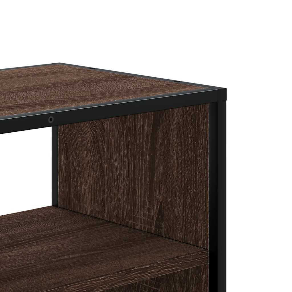 TV Cabinet Brown Oak 80x31x39,5 cm Engineered Wood and Metal