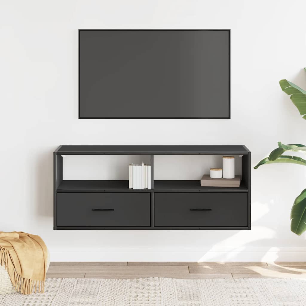TV Cabinet Black 100x31x39,5 cm Engineered Wood and Metal