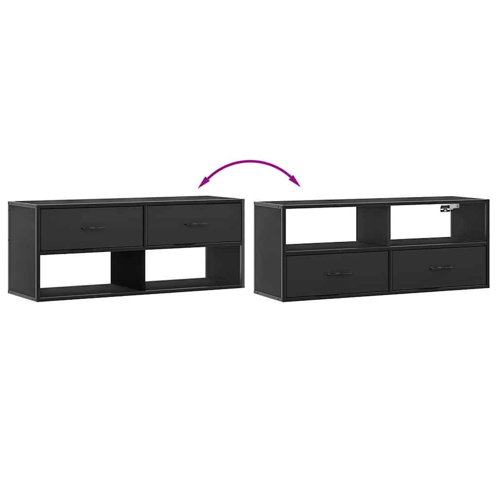 TV Cabinet Black 100x31x39,5 cm Engineered Wood and Metal