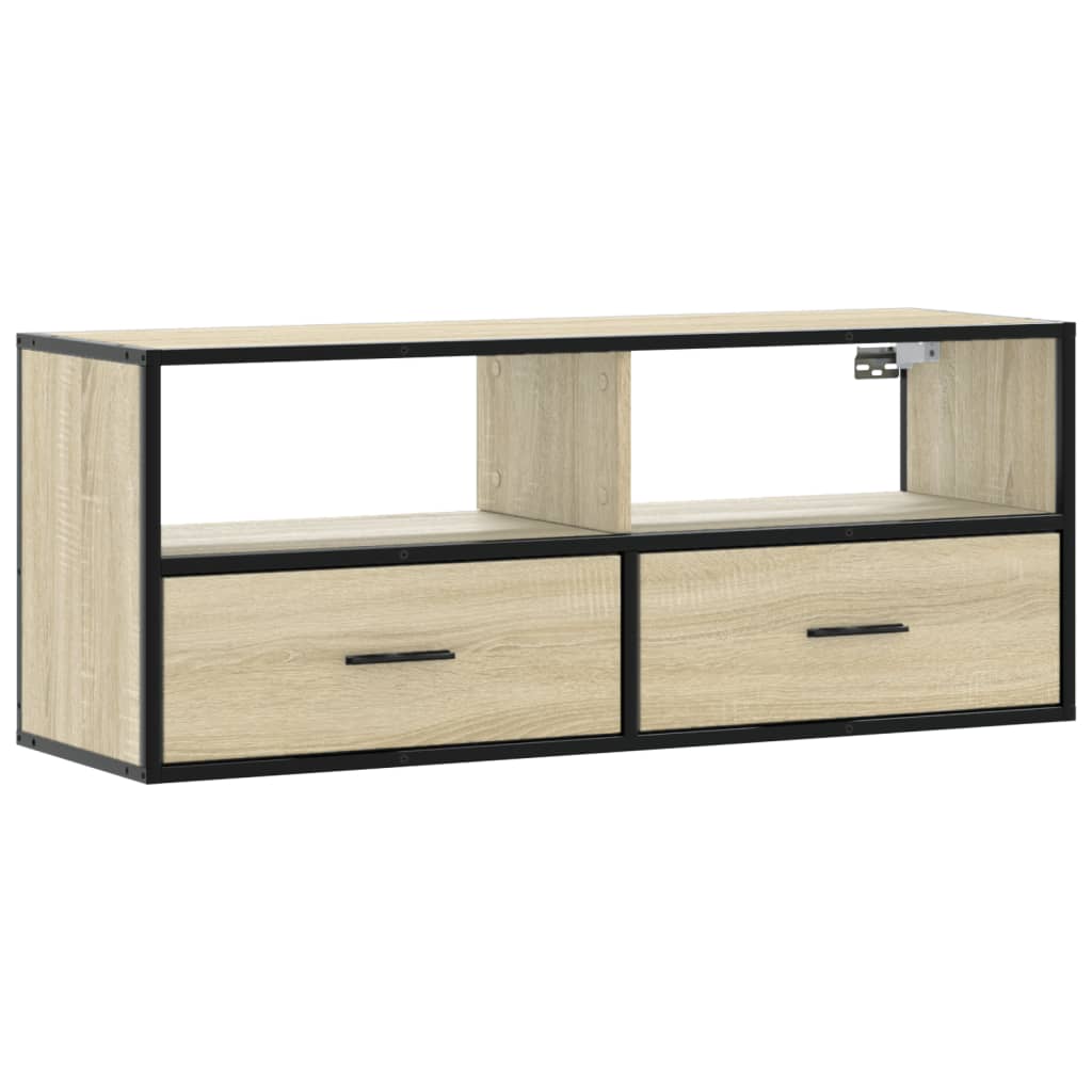 TV Cabinet Sonoma Oak 100x31x39,5 cm Engineered Wood and Metal