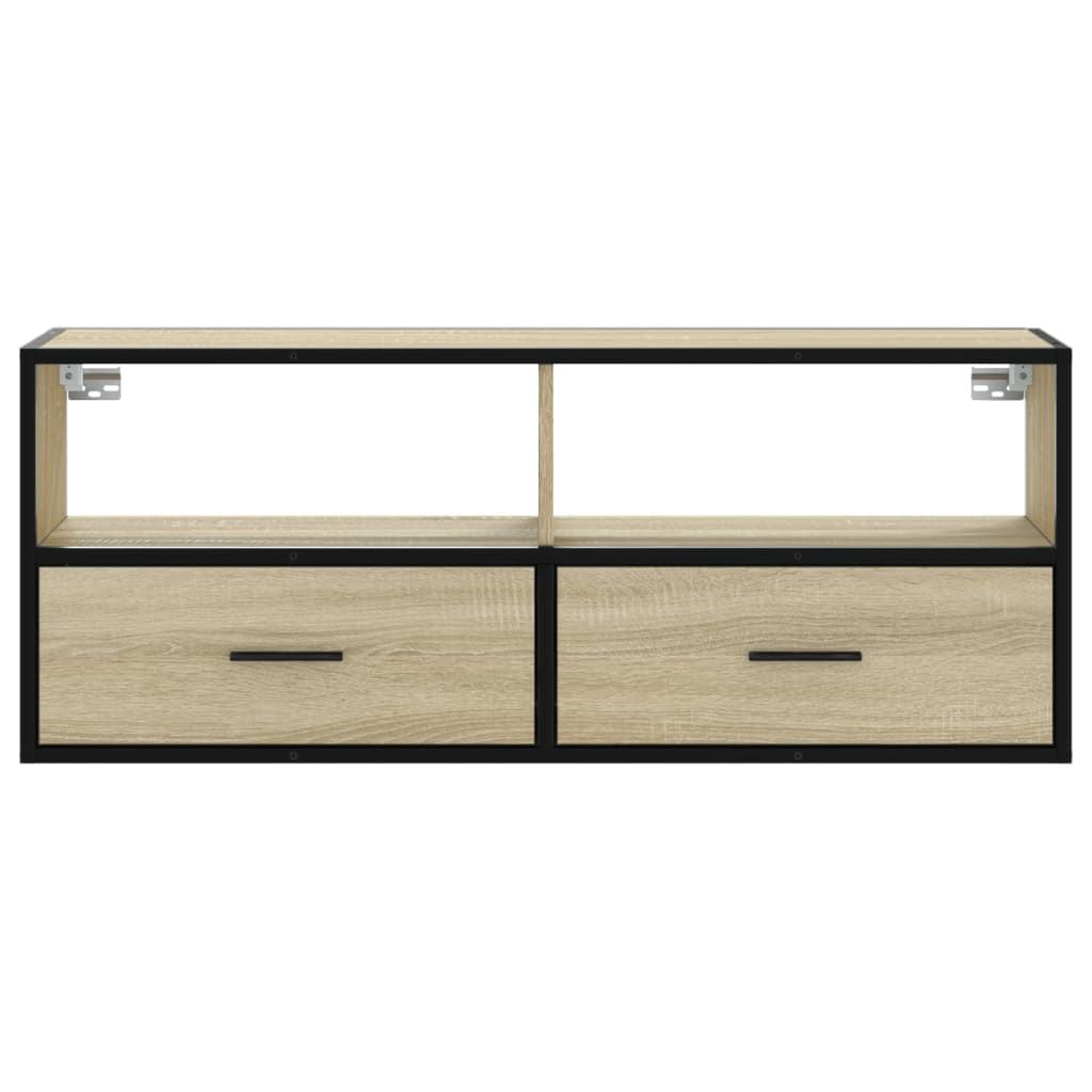 TV Cabinet Sonoma Oak 100x31x39,5 cm Engineered Wood and Metal