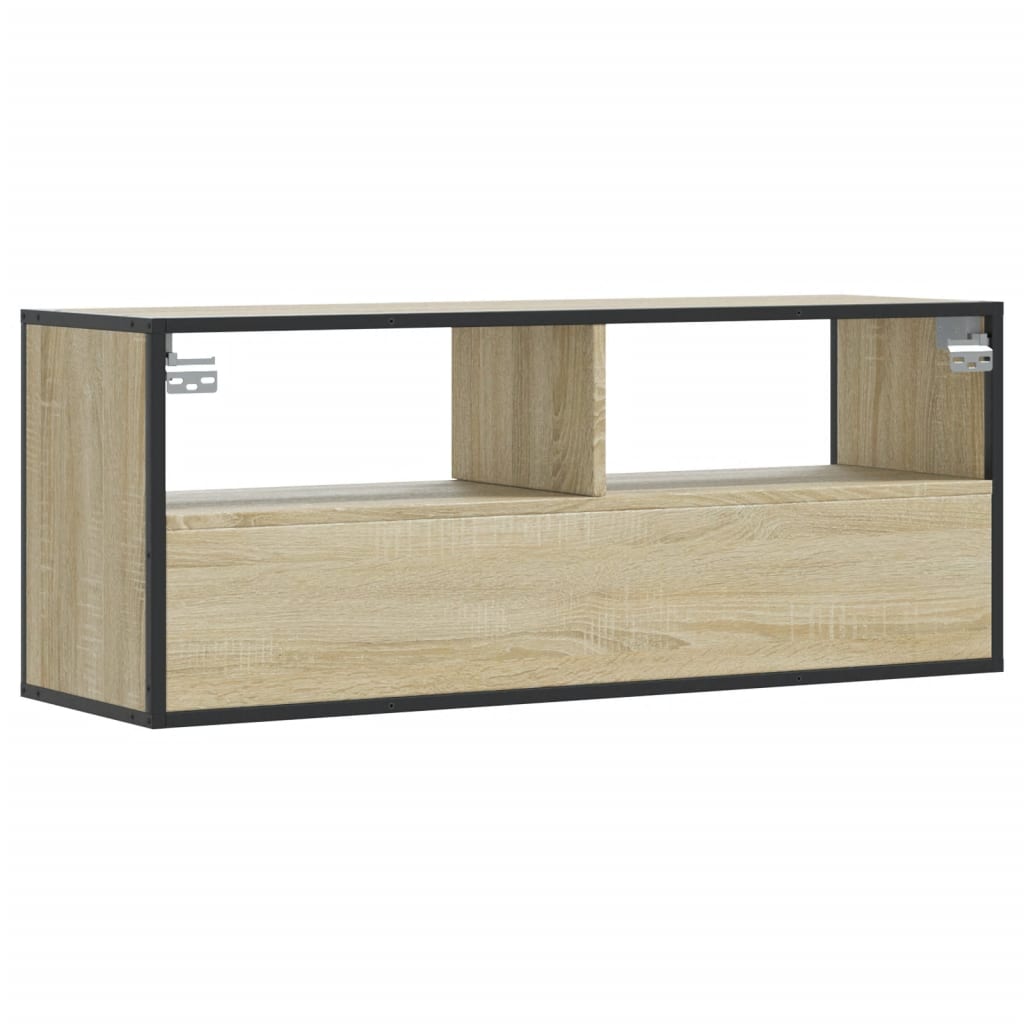 TV Cabinet Sonoma Oak 100x31x39,5 cm Engineered Wood and Metal