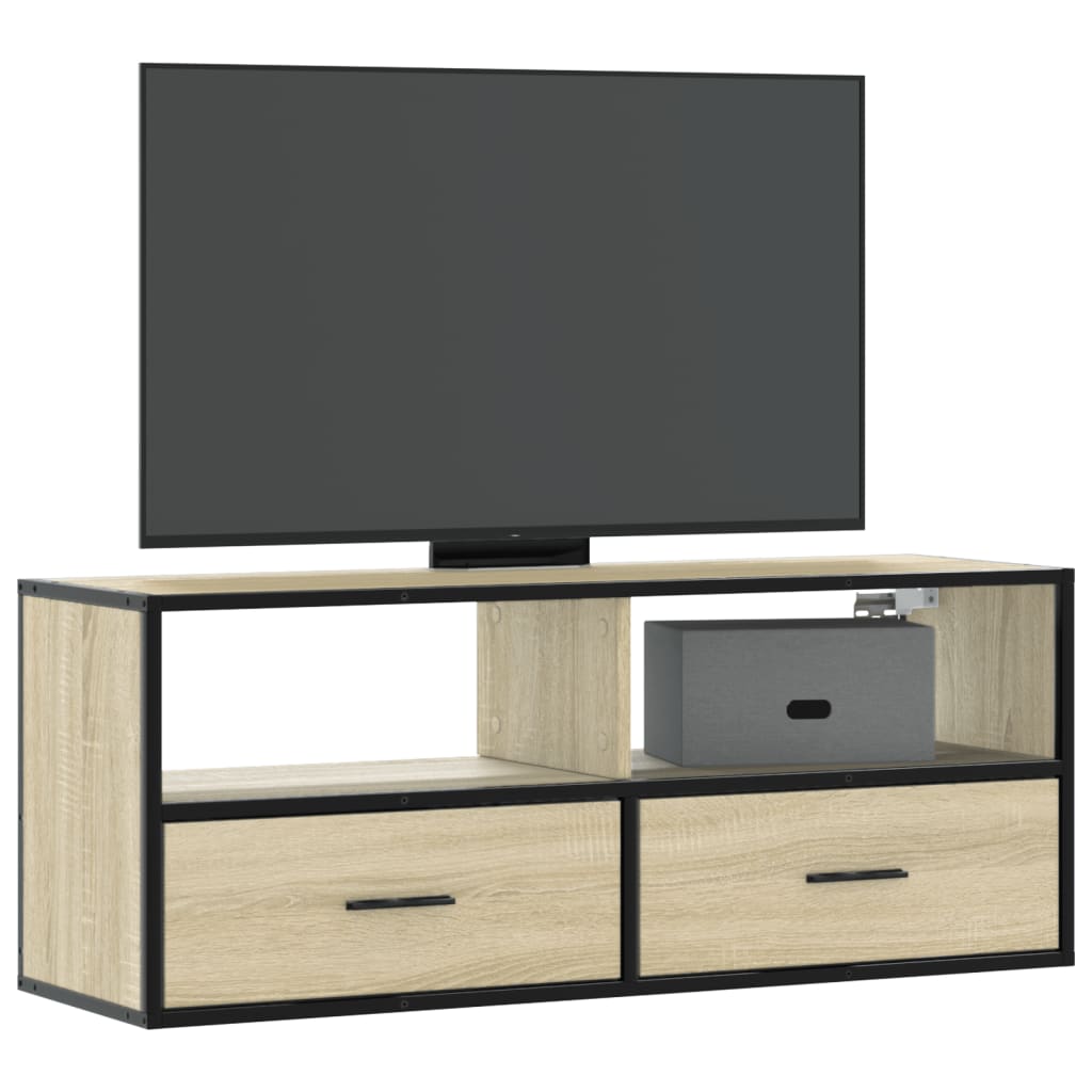 TV Cabinet Sonoma Oak 100x31x39,5 cm Engineered Wood and Metal