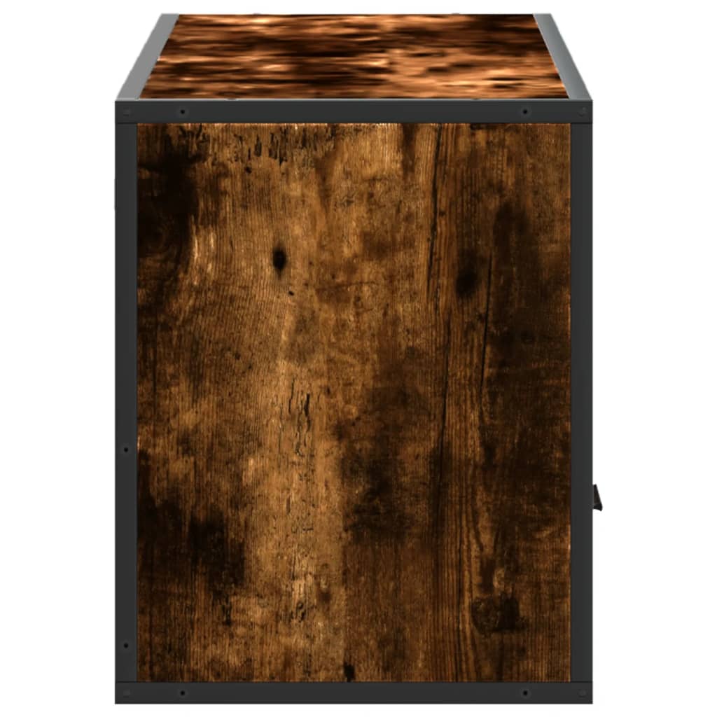 TV Cabinet Smoked Oak 100x31x39,5 cm Engineered Wood and Metal