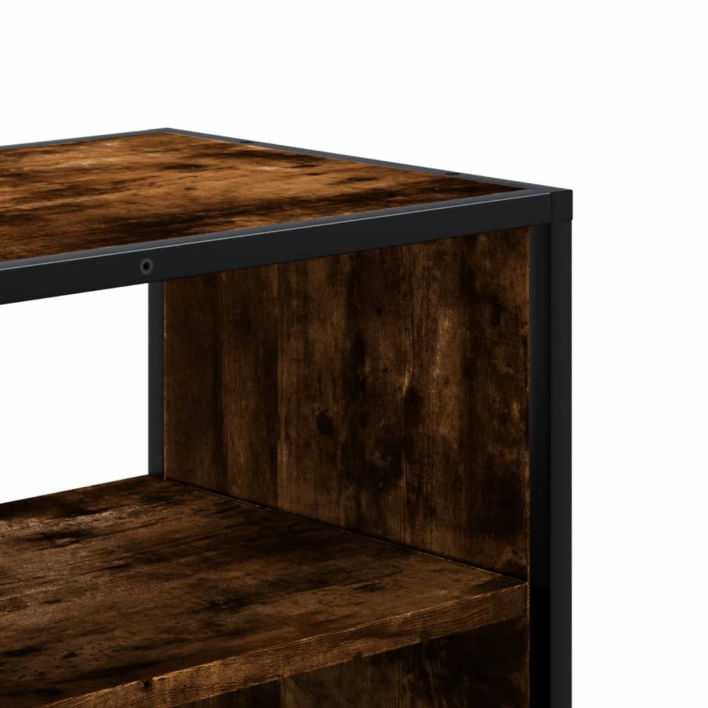 TV Cabinet Smoked Oak 100x31x39,5 cm Engineered Wood and Metal