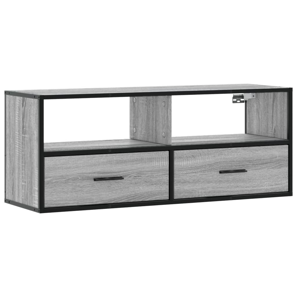 TV Cabinet Grey Sonoma 100x31x39,5 cm Engineered Wood and Metal