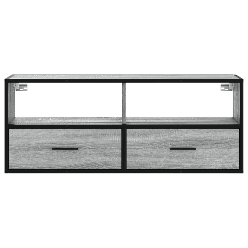 TV Cabinet Grey Sonoma 100x31x39,5 cm Engineered Wood and Metal