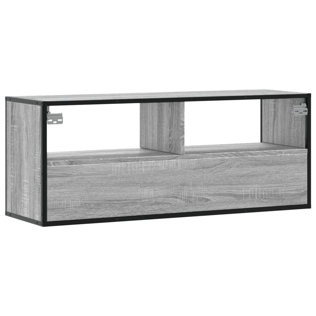 TV Cabinet Grey Sonoma 100x31x39,5 cm Engineered Wood and Metal