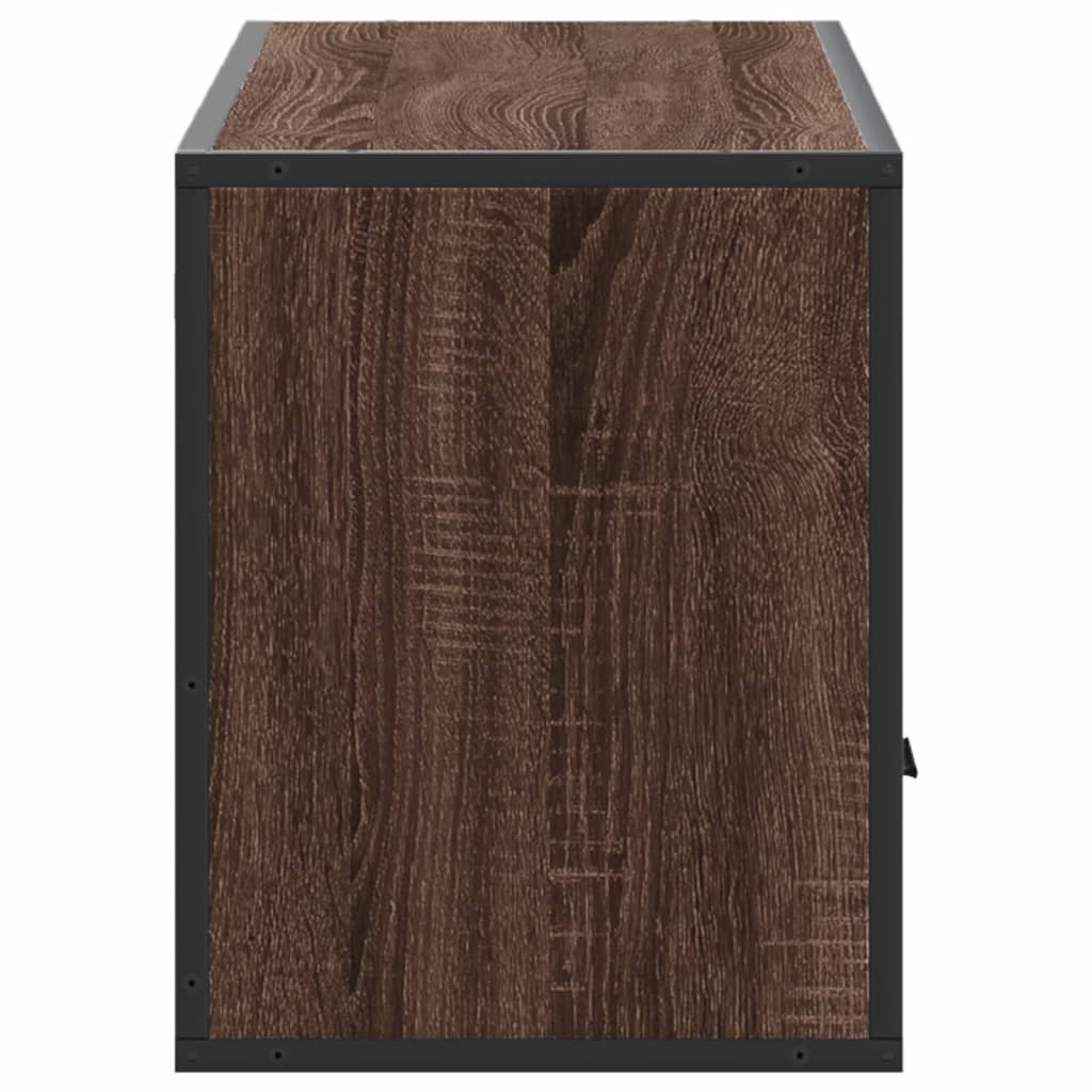 TV Cabinet Brown Oak 100x31x39,5 cm Engineered Wood and Metal