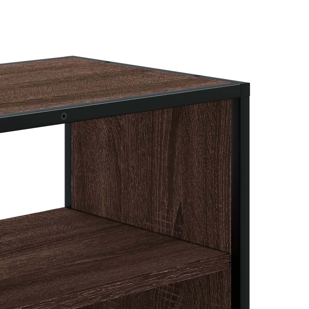 TV Cabinet Brown Oak 100x31x39,5 cm Engineered Wood and Metal